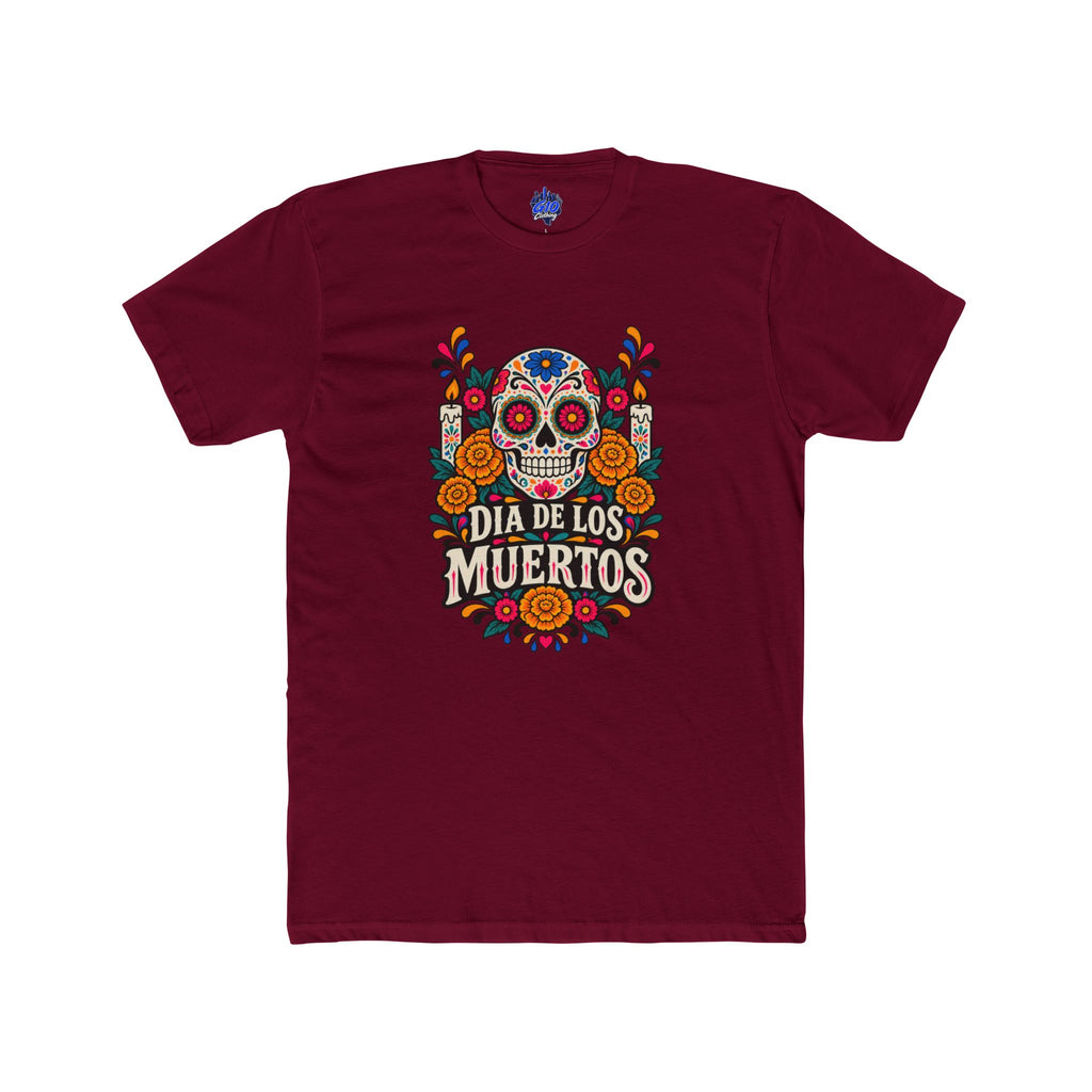 Día de los Muertos Floral Sugar Skull Cotton T-Shirt