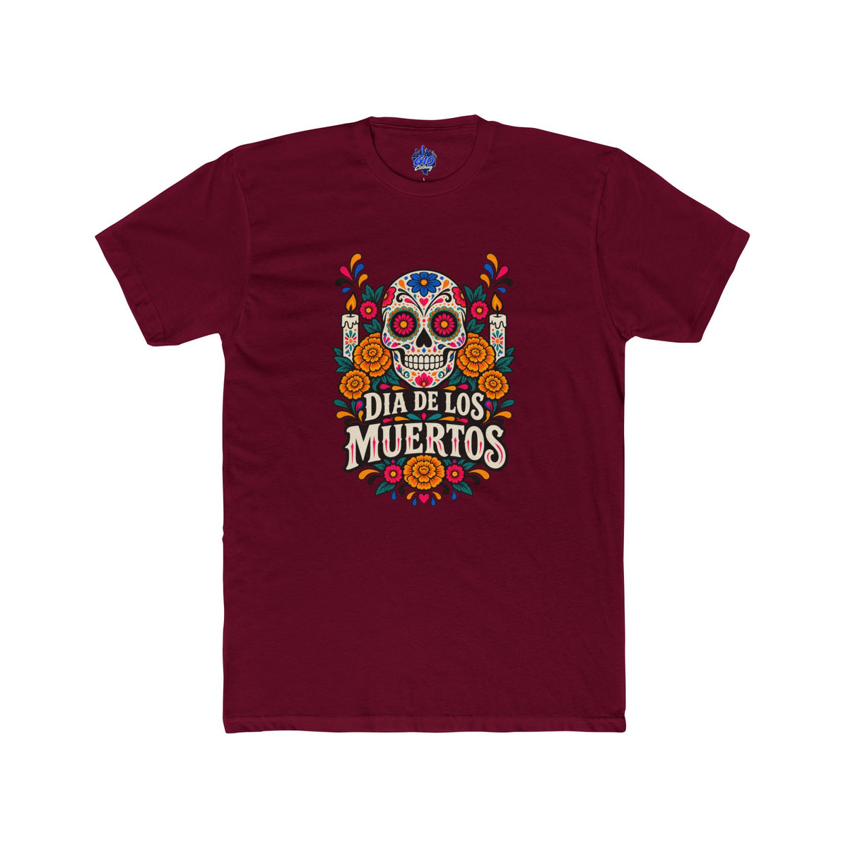 Día de los Muertos Floral Sugar Skull Cotton T-Shirt