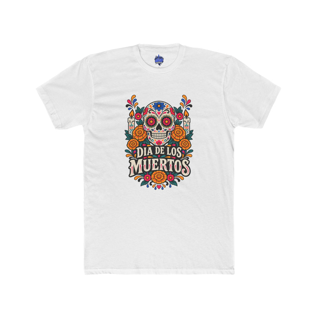 Día de los Muertos Floral Sugar Skull Cotton T-Shirt