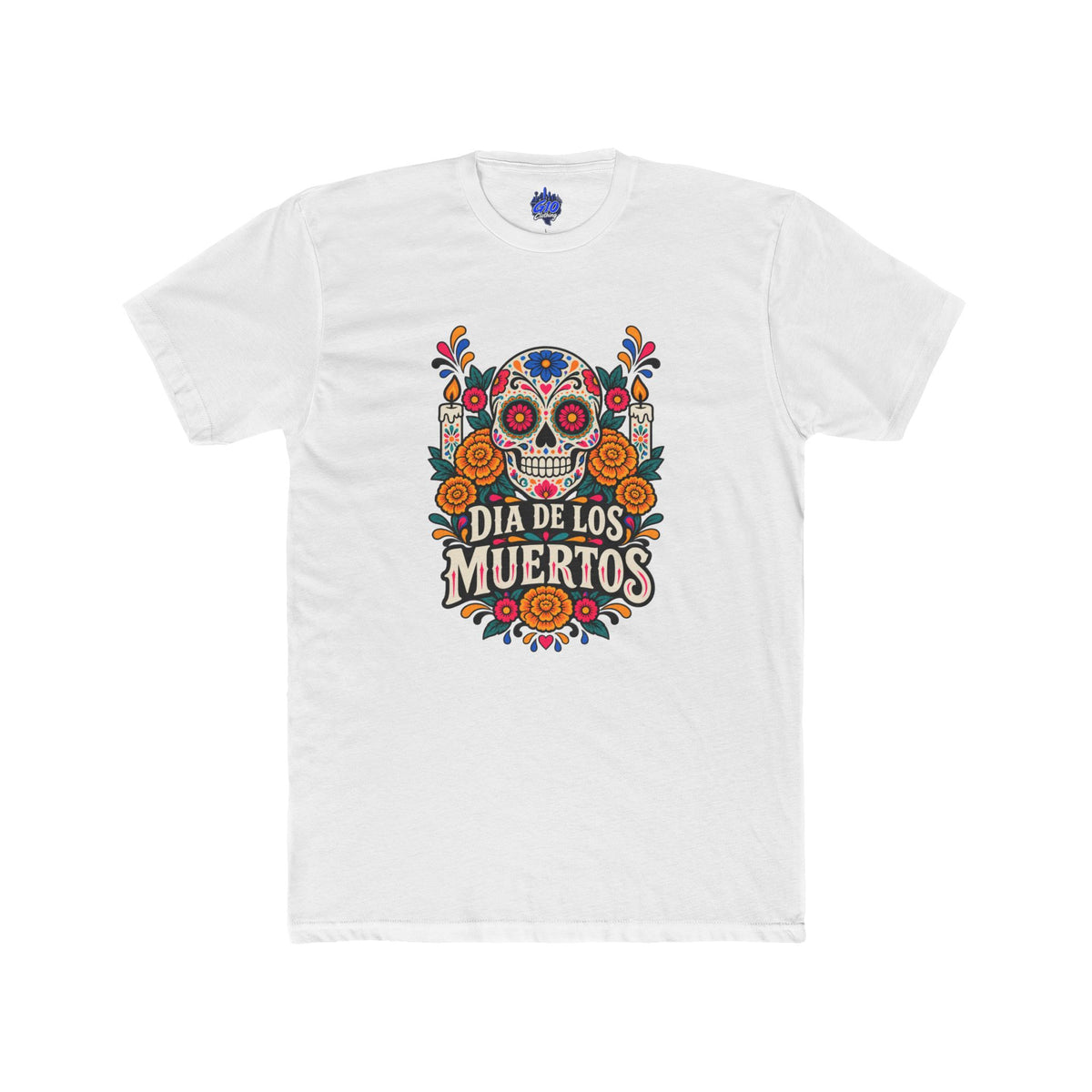 Día de los Muertos Floral Sugar Skull Cotton T-Shirt