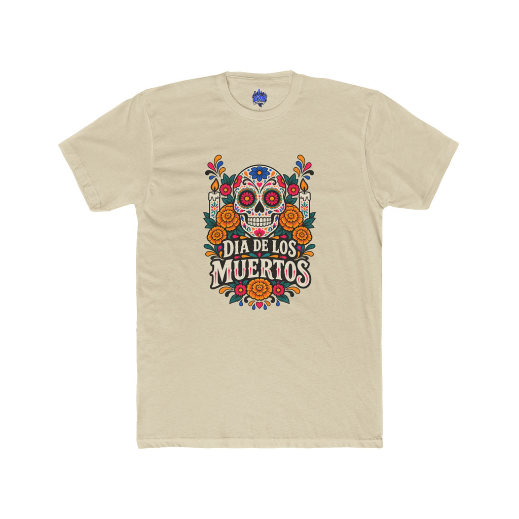 Día de los Muertos Floral Sugar Skull Cotton T-Shirt