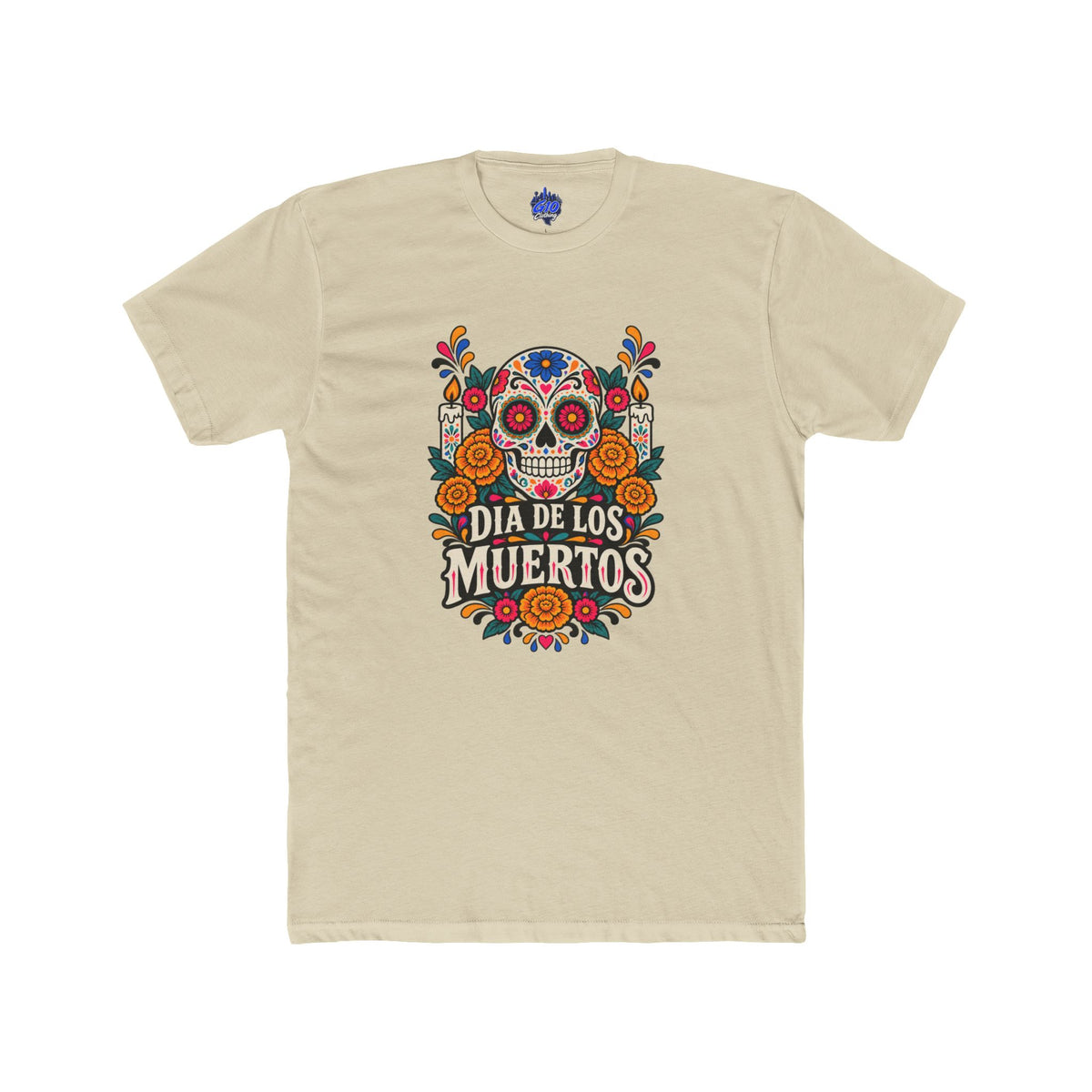 Día de los Muertos Floral Sugar Skull Cotton T-Shirt