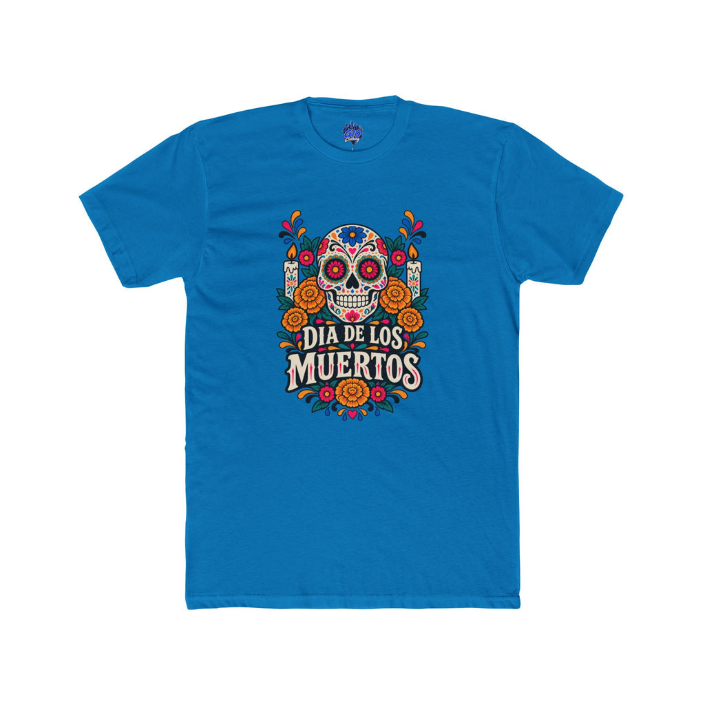Día de los Muertos Floral Sugar Skull Cotton T-Shirt