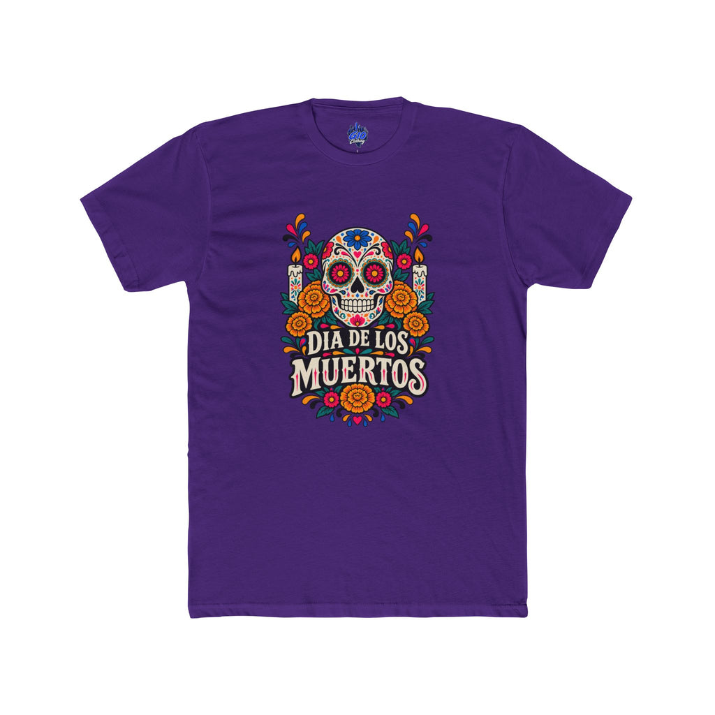 Día de los Muertos Floral Sugar Skull Cotton T-Shirt