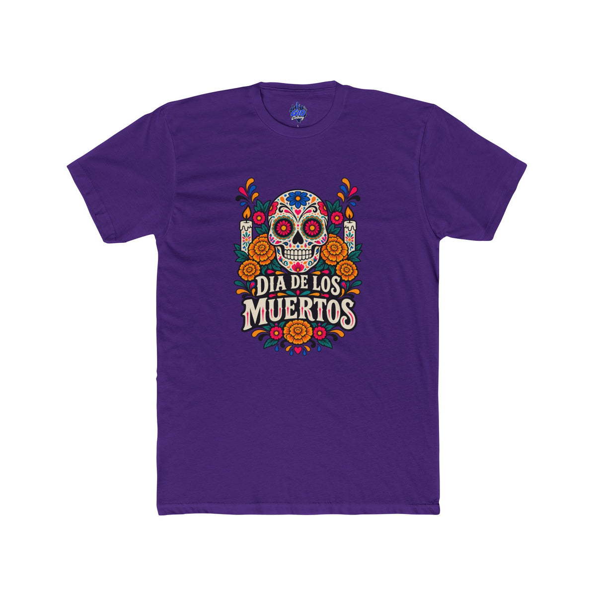 Día de los Muertos Floral Sugar Skull Cotton T-Shirt
