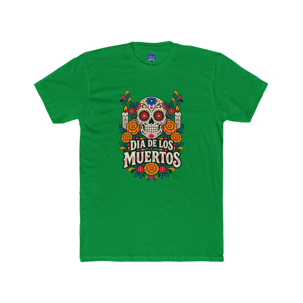 Día de los Muertos Floral Sugar Skull Cotton T-Shirt