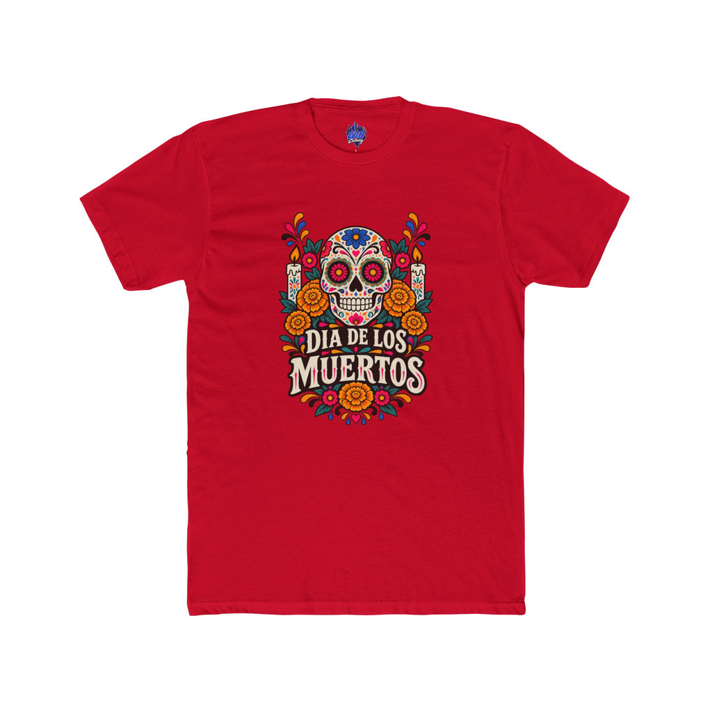 Día de los Muertos Floral Sugar Skull Cotton T-Shirt