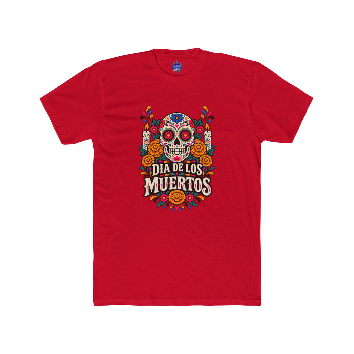 Día de los Muertos Floral Sugar Skull Cotton T-Shirt