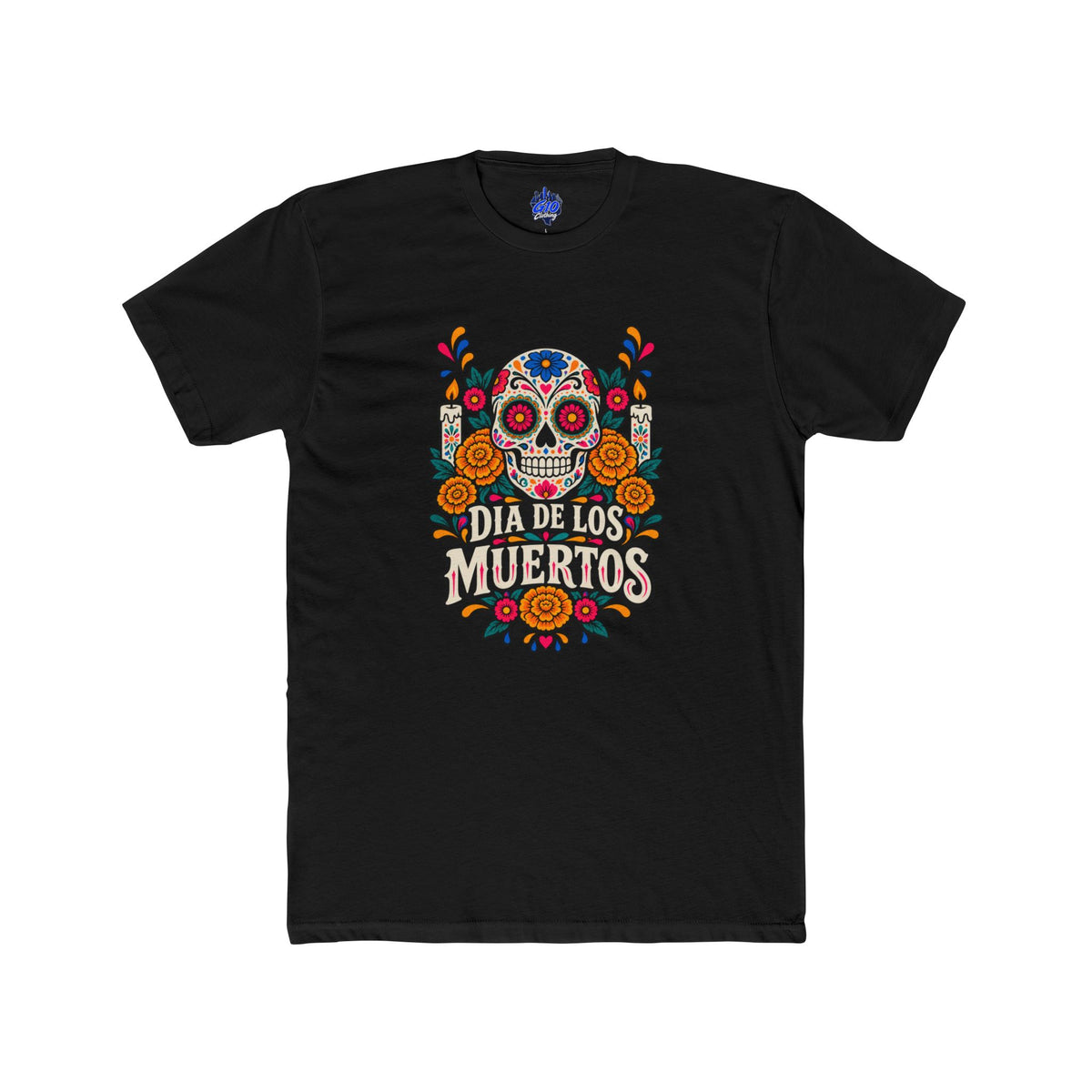 Día de los Muertos Floral Sugar Skull Cotton T-Shirt